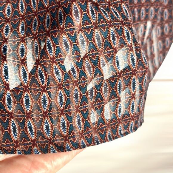 NWT Roz & Ali Blouse Top Roll Tab Sleeve Split Neck size XL - Picture 10 of 13